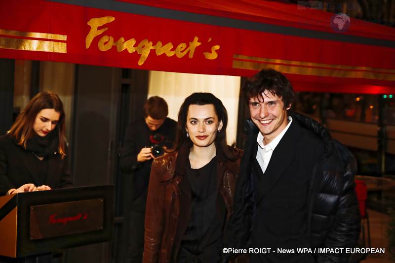 Ella Rumpf et Julien Frison - Dîner des nommés des César au Fouquet's Paris