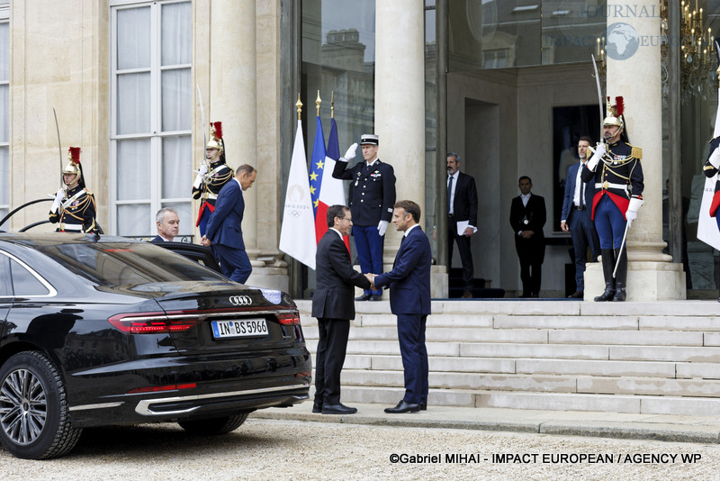 Isaac HERZOG, Président de l’Etat d’Israël et le président français Emmanuel MACRON