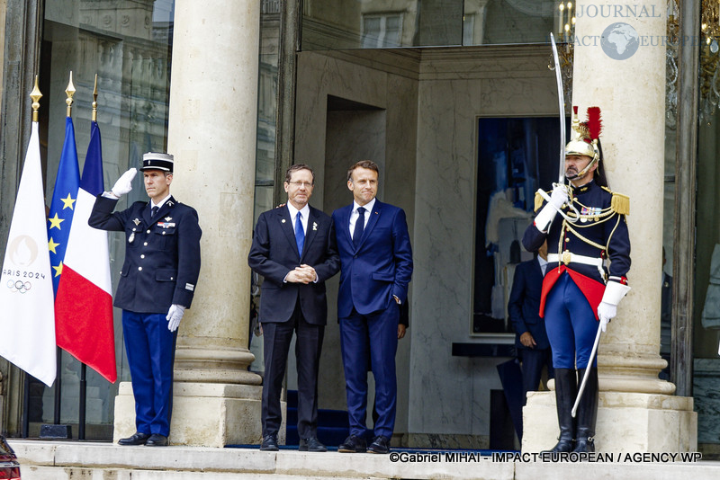 Isaac HERZOG, Président de l’Etat d’Israël et le président français Emmanuel MACRON