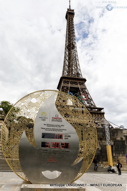 Anneaux olympique sur la Tour Eiffel