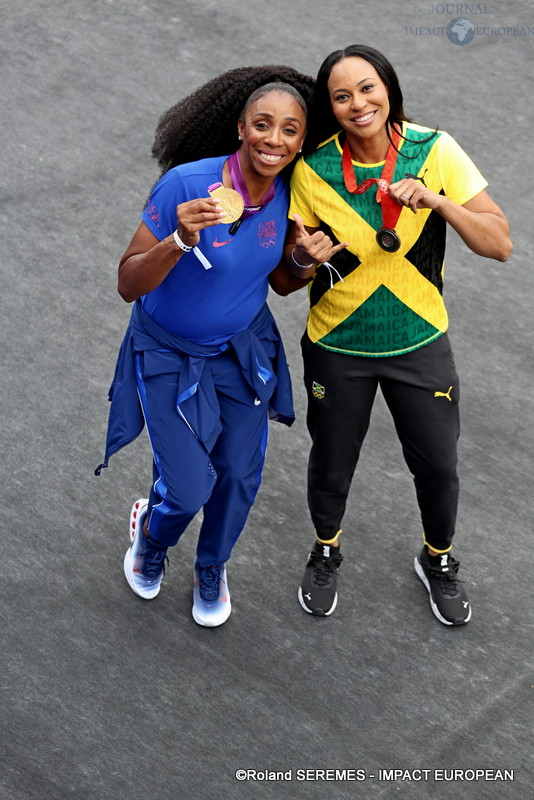 SUA - Lashinda DEMUS médaille d'or et JAM - Chelsea Hammond Ross