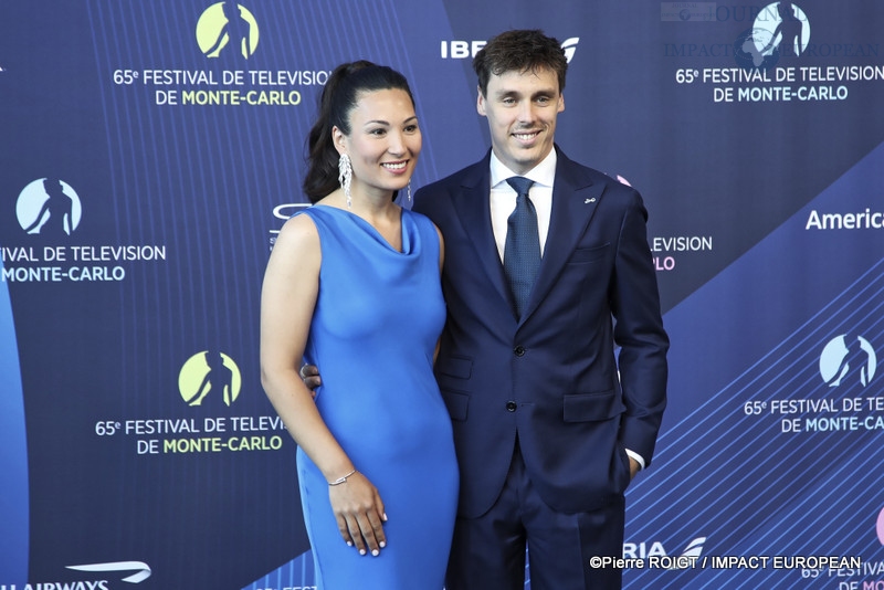 Marie l'épouse et Louis Ducruet, le fils de la princesse Stéphanie à la 65 e édition du Festival de Télévision de Monte-Carlo, le 12 juin 2026.