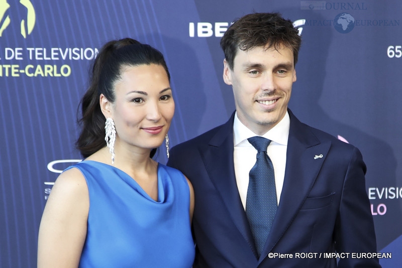 Marie l'épouse et Louis Ducruet, le fils de la princesse Stéphanie à la 65 e édition du Festival de Télévision de Monte-Carlo, le 12 juin 2026.