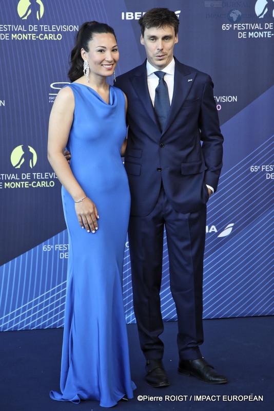 Marie l'épouse et Louis Ducruet, le fils de la princesse Stéphanie à la 65 e édition du Festival de Télévision de Monte-Carlo, le 12 juin 2026.