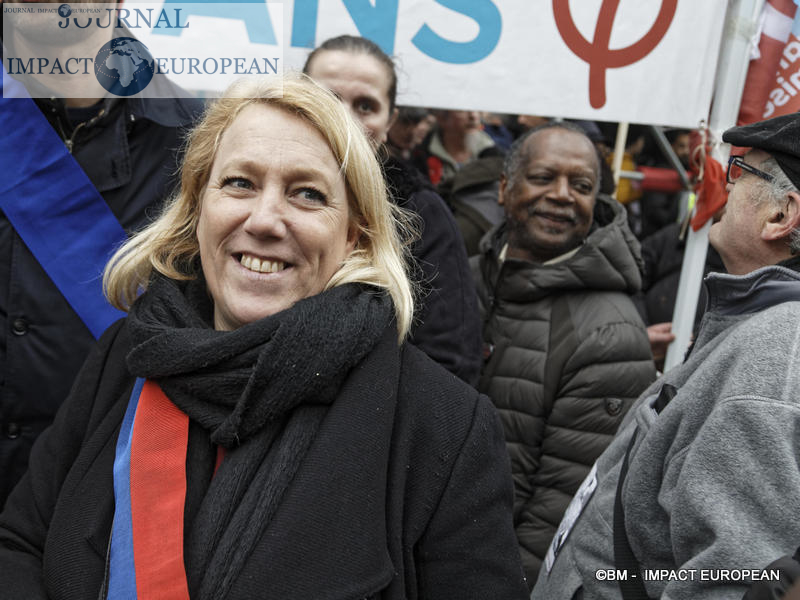 Manif retraite 9 janvier 2020 - La France insoumise (LFI),  Danielle Simonnet / BM - Impact European