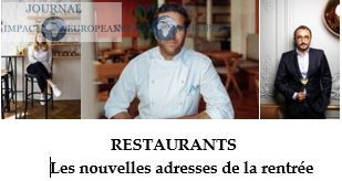 Restaurants : de nouvelles tables font leur rentrée !