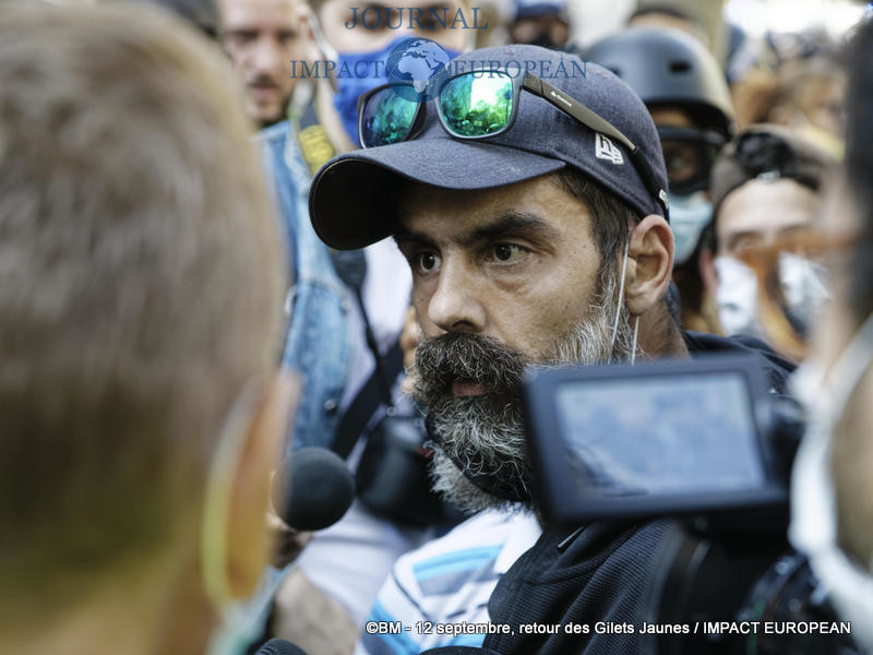 Jérôme Rodrigues à la manifestation des Gilets Jaunes du 12 septembre 2020 à Paris