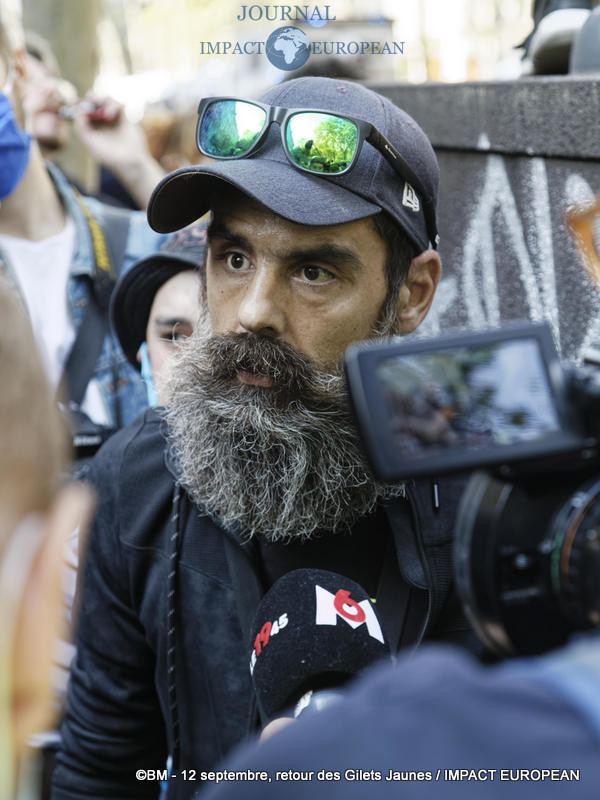 Jérôme Rodrigues à la manifestation des Gilets Jaunes du 12 septembre 2020 à Paris