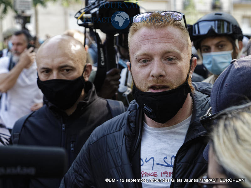 Maxime Nicolle à la manifestation des Gilets Jaunes du 12 septembre 2020 à Paris