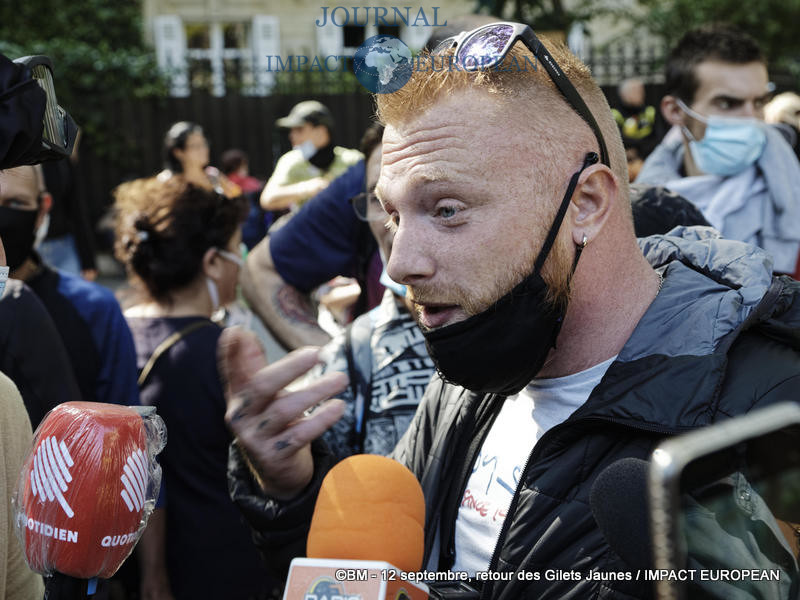 Maxime Nicolle à la manifestation des Gilets Jaunes du 12 septembre 2020 à Paris