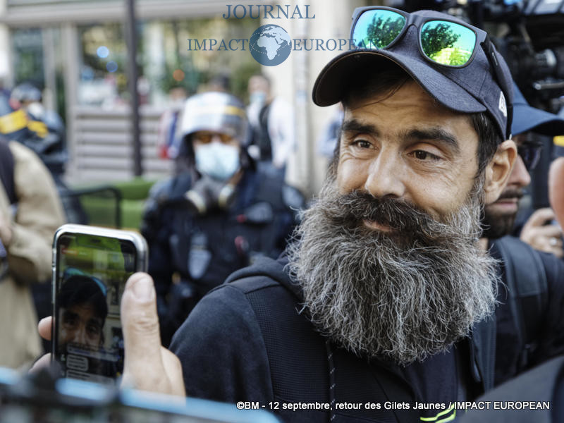 Jérôme Rodrigues à la manifestation des Gilets Jaunes du 12 septembre 2020 à Paris