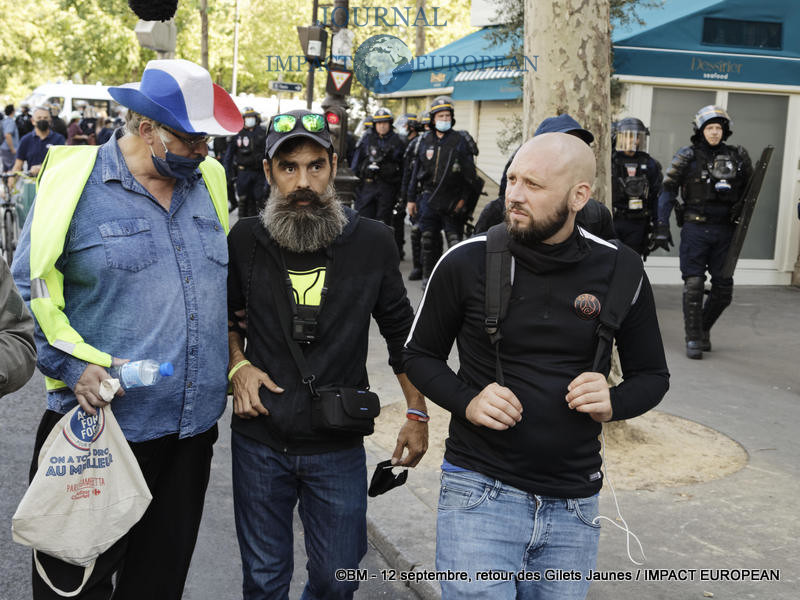 Jérôme Rodrigues à la manifestation des Gilets Jaunes du 12 septembre 2020 à Paris