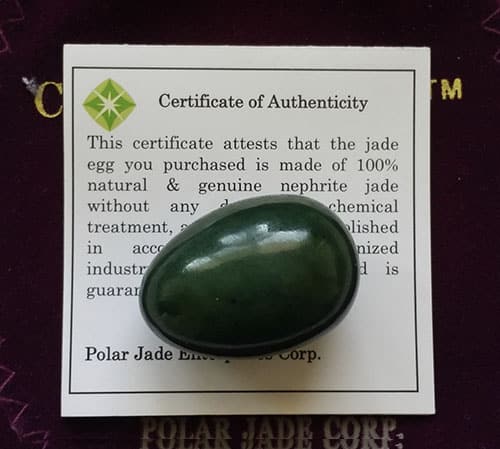 Cert Jade Yoniägg