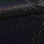 Velours de panne zwart met zilveren hologram pailletten