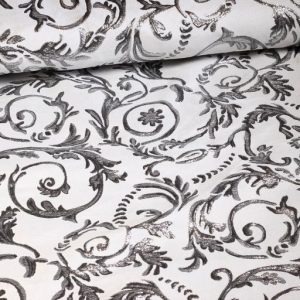 Barok Jacquard wit/zilver