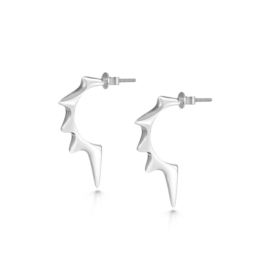 Spiky silver hoop earrings Julie Nicaisse Jewellery Designer in London