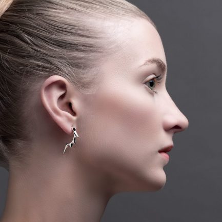 Designer hoop earrings in silver Julie Nicaisse Jewellery Designer in London