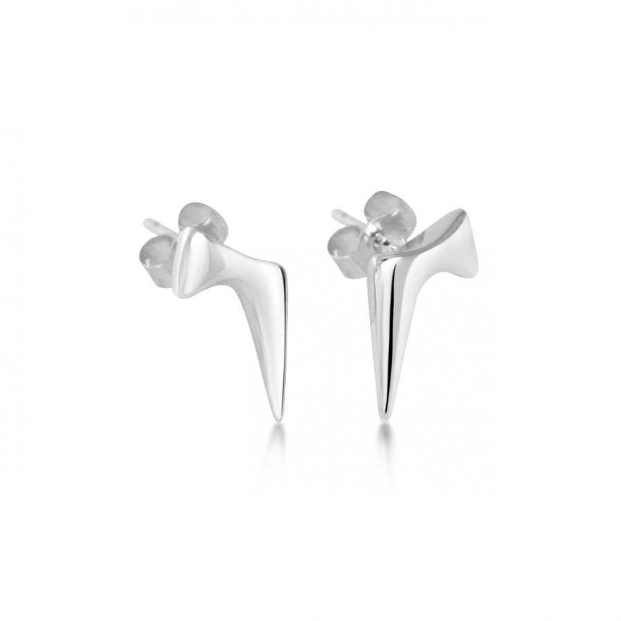 Handmade unusual silver stud earrings Julie Nicaisse Jewellery Designer in London