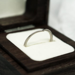 Handmade recycled platinum wishbone wedding ring by Julie Nicaisse - Jewellery Designer in London