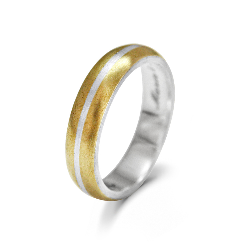 Two colour gold wedding ring