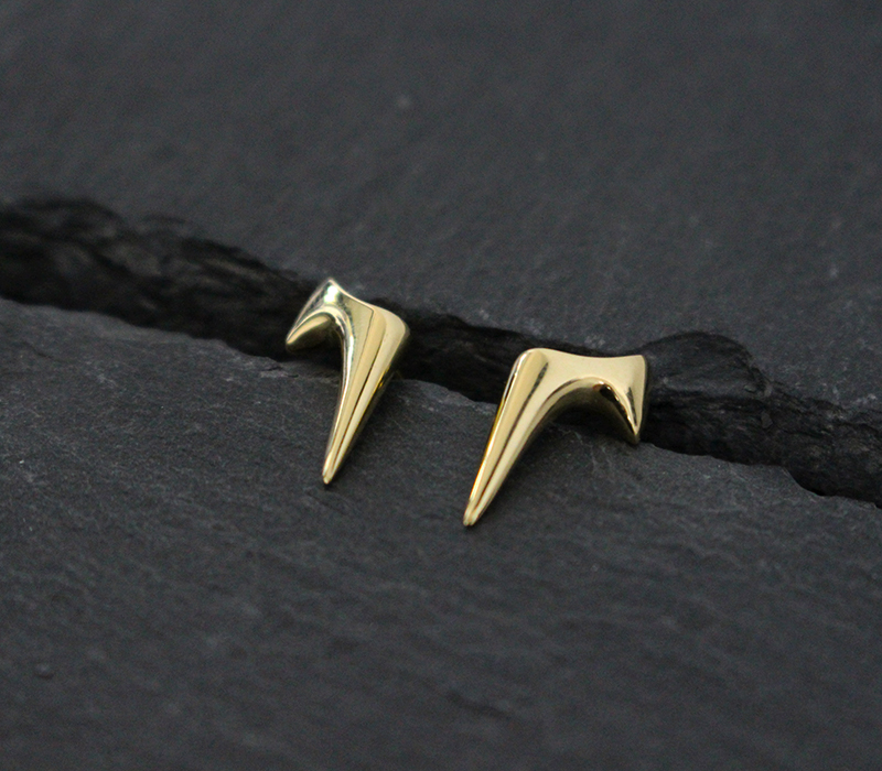 Gold comet stud earrings by Julie Nicaisse Jewellery
