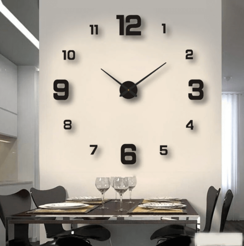 Frameless DIY wall clock