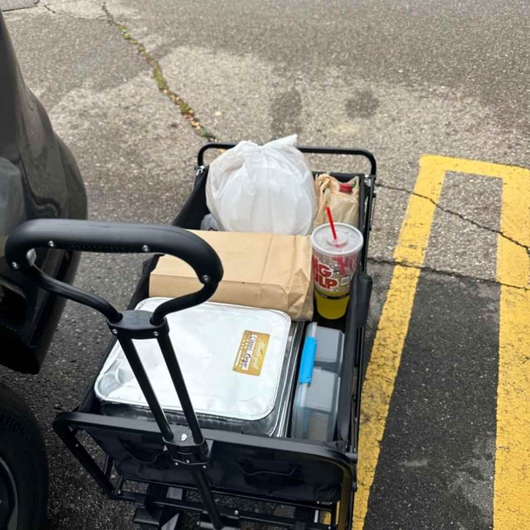 Mac Sports Heavy Duty Collapsible Folding All Terrain Utility Wagon with Side Table