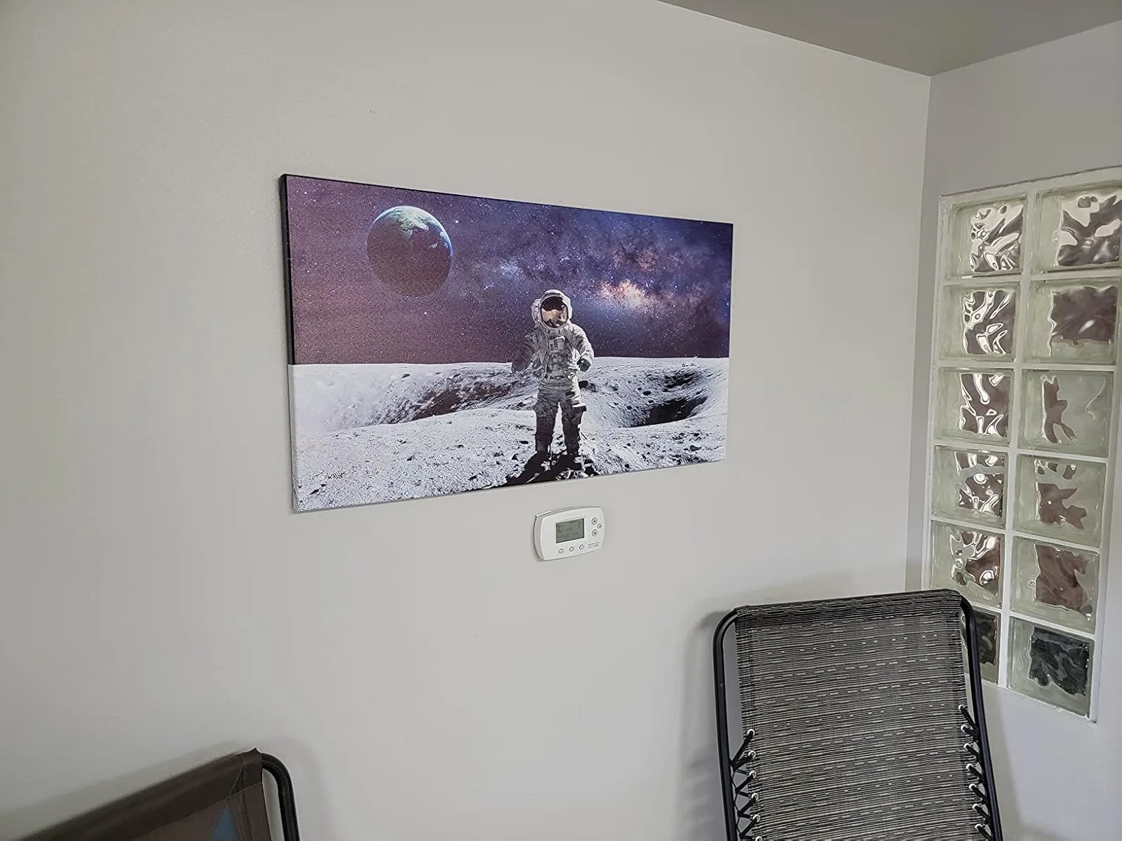 An astronaut walking on the moon
