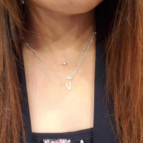 PAVOI 14K Gold Plated Initial Necklace