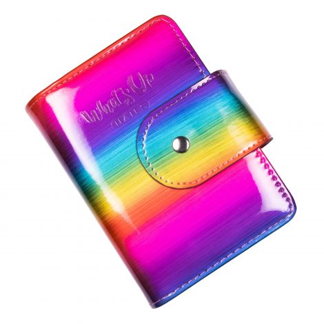 Regnbuefarvet taske fra Whatsupnails til opbevaring af stampingplader