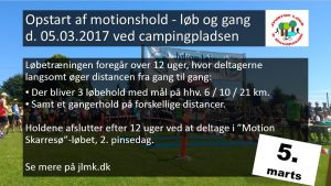 Opstart af motionshold - løb og gang- ved campingpladsen