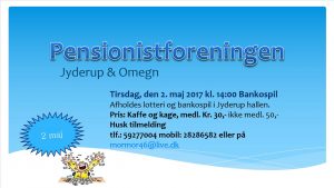 BANKO i Pensionistforeningen i Jyderup Hallen
