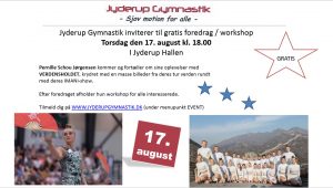 Jyderup Gymnastik inviterer til gratis foredrag / workshop i Jyderup Hallen