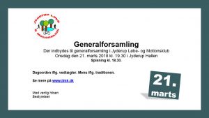 Generalforsamling i Jyderup Løbe- og Motionsklub