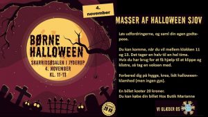 Børne HALLOWEEN i Skarridsøsalen, d. 4. november, klokken 11-13