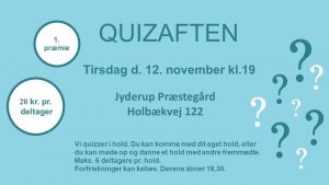 Quizaften i Jyderup @ Jyderup Præstegård | Jyderup | Danmark