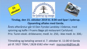 Efterårstur til Den Fynske Landsby i Odense @ Mødested: Spar i Jyderup