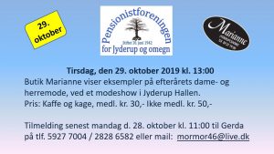 Pensionistforening holder modeshow @ Jyderup Hallen | Jyderup | Danmark