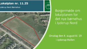 Borgermøde om lokalplan for nyt børnehus i Jyderup Nord @ Jyderup Hallen | Jyderup | Danmark