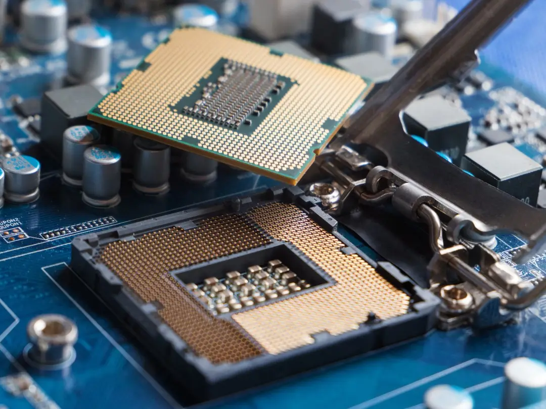 a close up of a computer chip