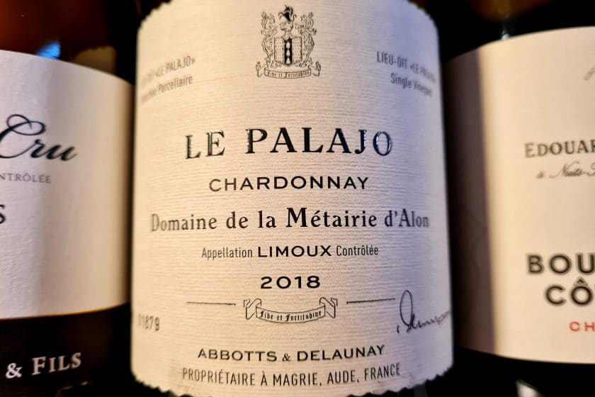 Abbotts & Delaunay – Le Palajo Chardonnay Domaine da la Metaire d’Alon AOP Limoux – organic 2018