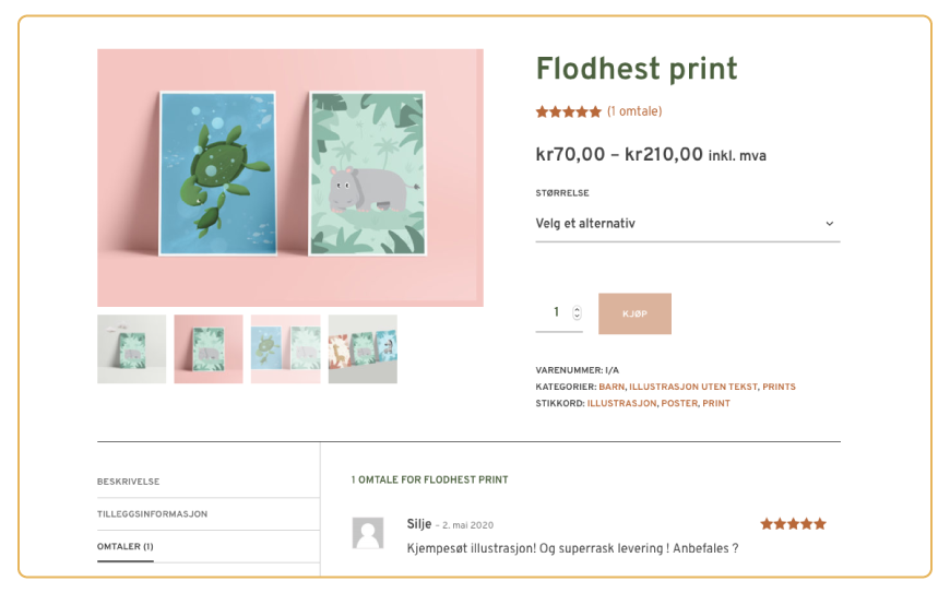 nettbutikk wordpress produktside