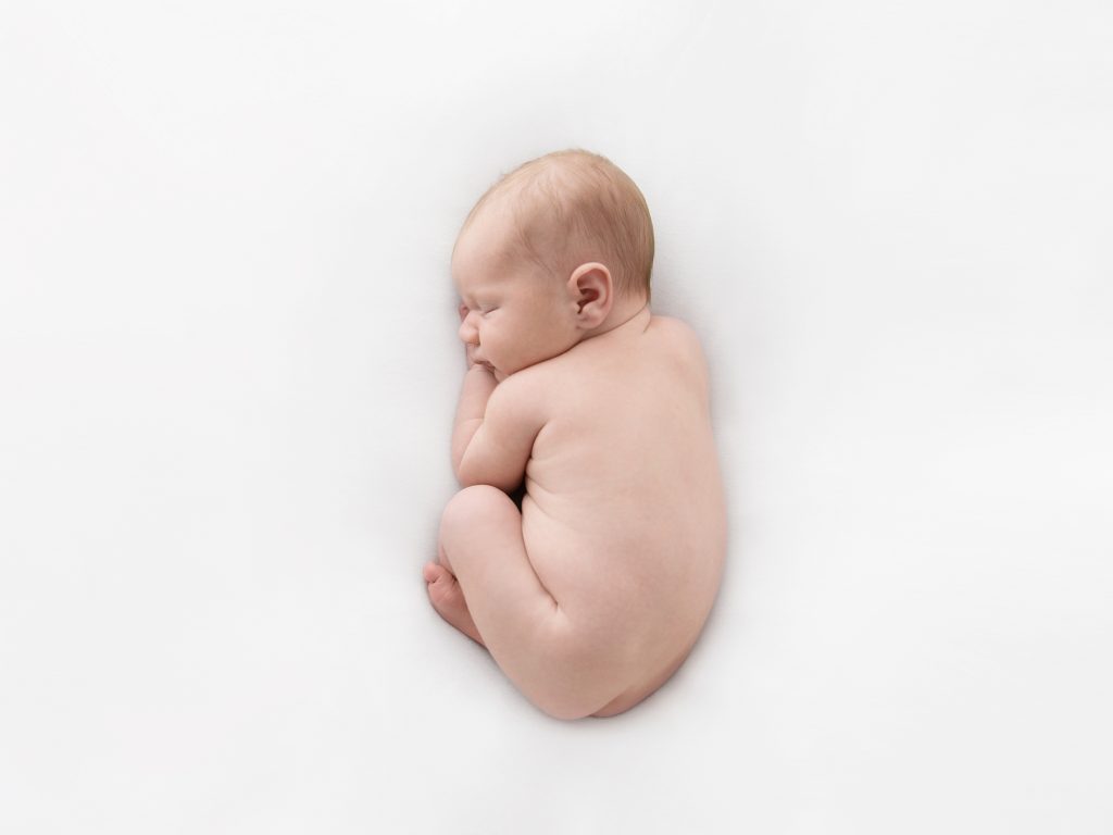 aerial view of newborn tummy posing newborn photoshoot edinburgh