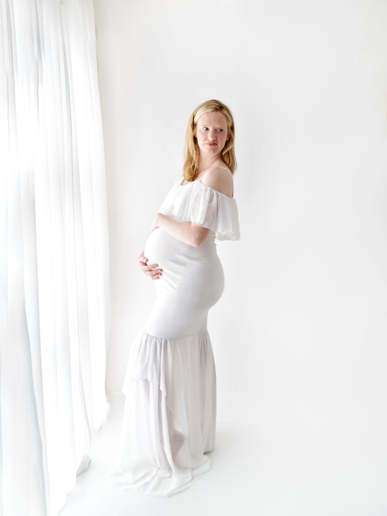 all white maternity photography
