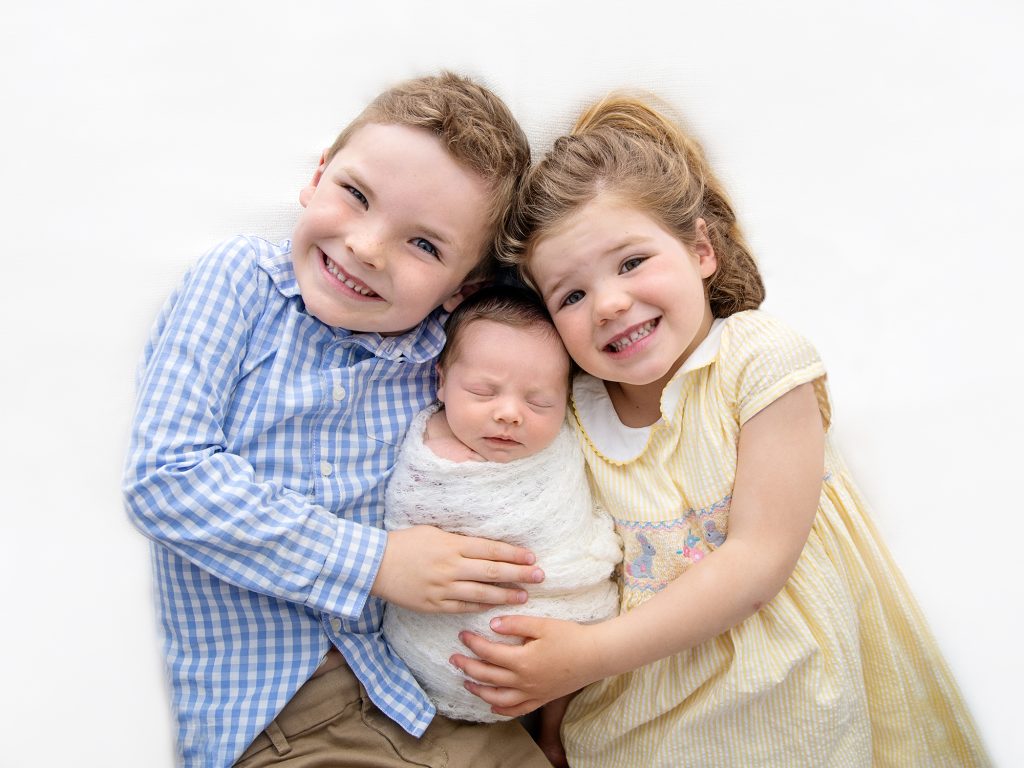 newborn with siblings photoshoot Edinburgh