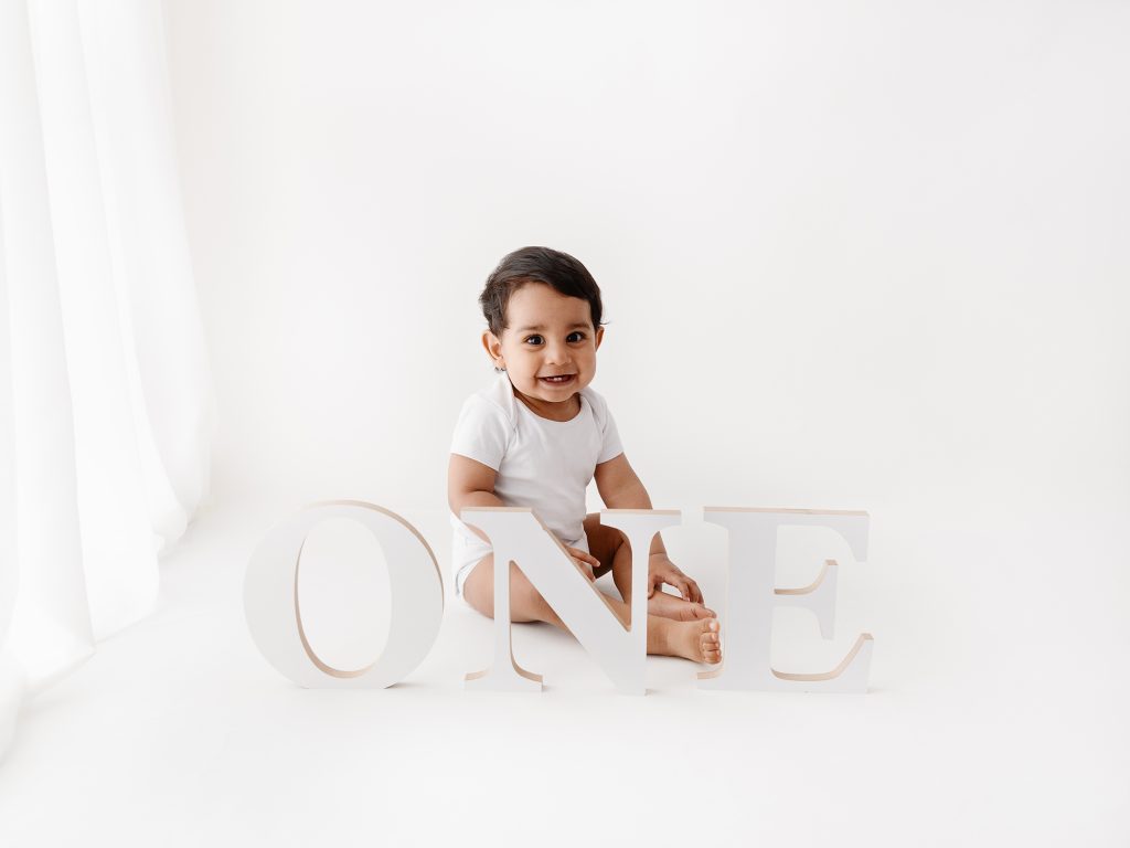 first birthday photoshoot all white studio edinburgh