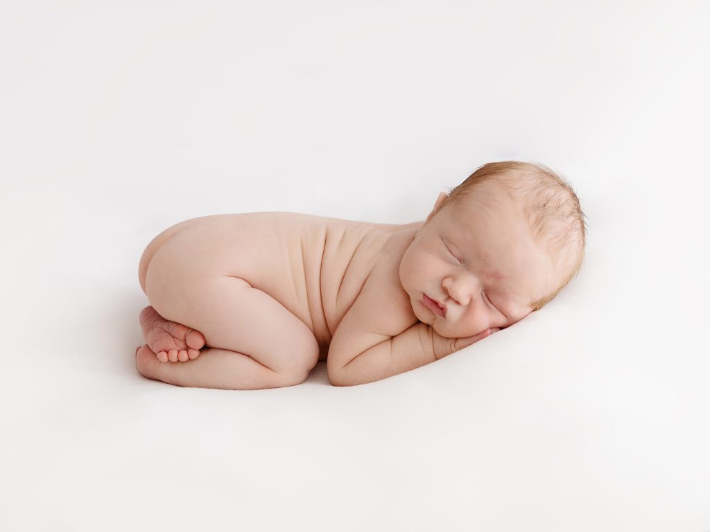 newborn on all white background photos edinburgh