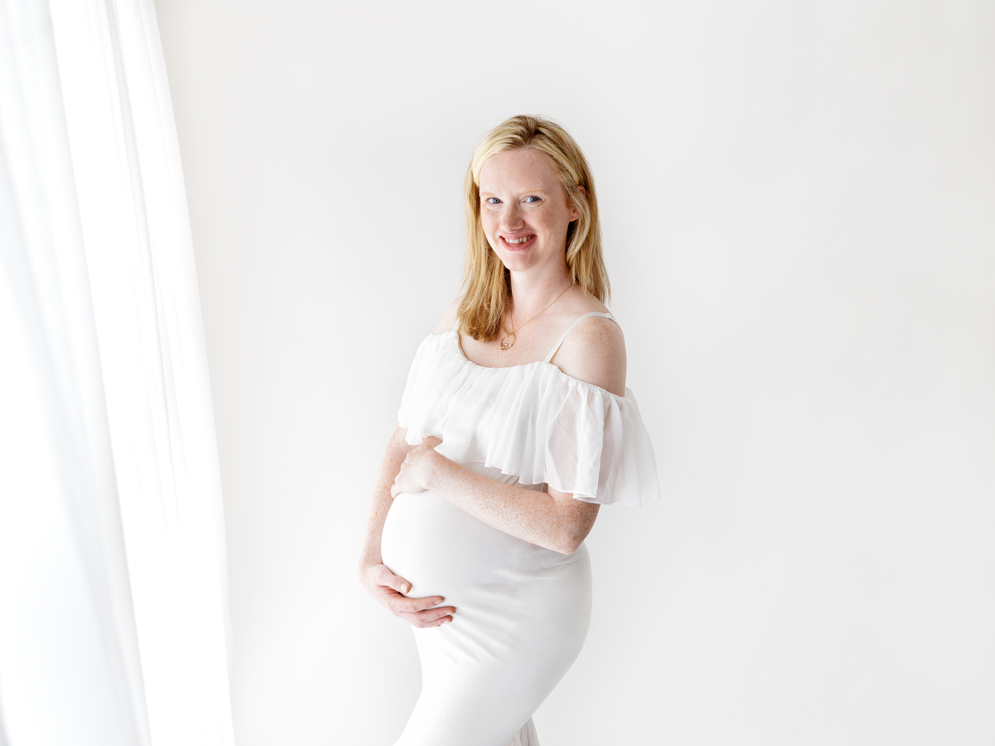 all white maternity photos
