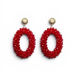Statement-Ohrringe "Cherry Glow" - 925-Silber, vergoldet