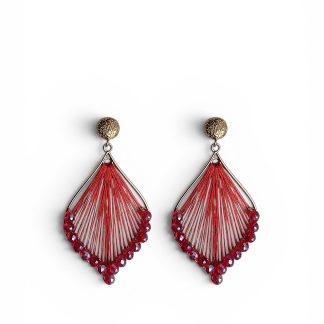 Statement-Ohrringe "Ruby Glow" - 925-Silber, vergoldet